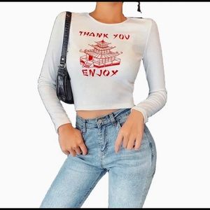 Thank You Enjoy Crop Top